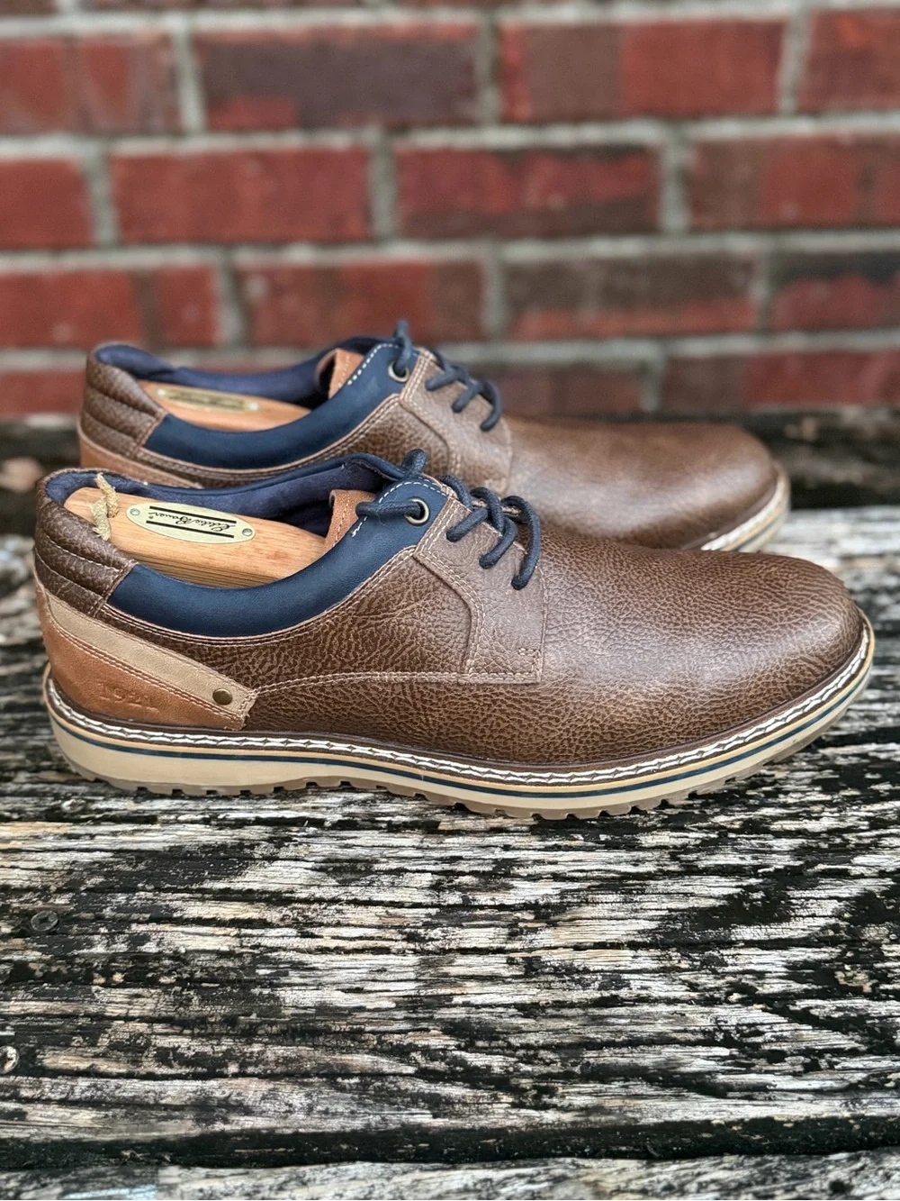 Freeman Jaxson Men’s Sz 9 Brown Casual Synthetic Leather Lace-Up Oxford Shoes P2